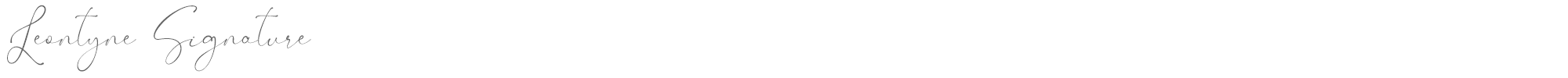 Sample characters Leontyne Signature Font